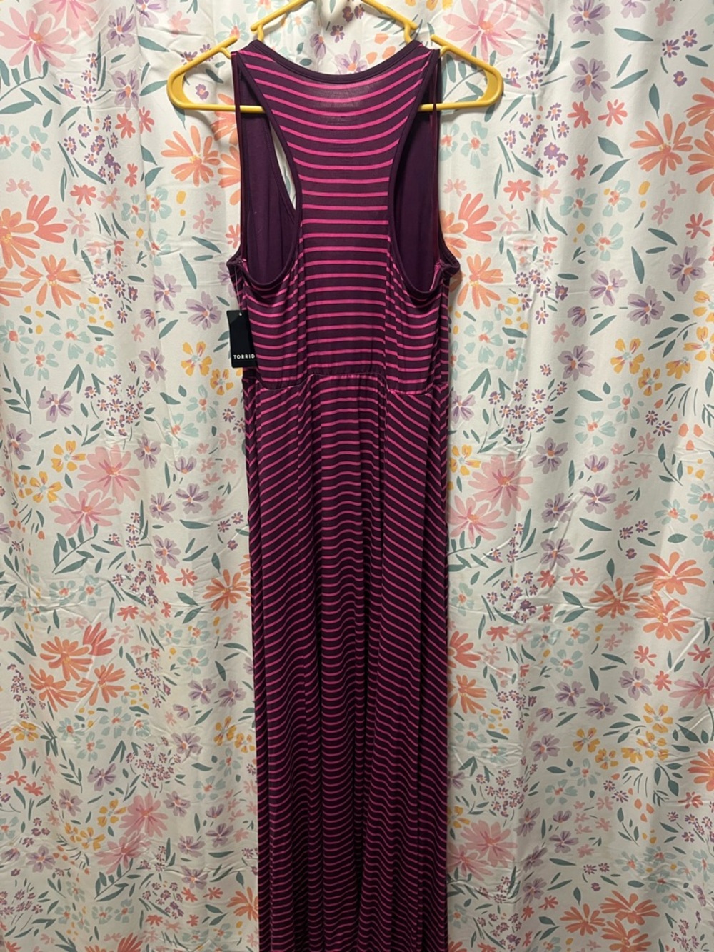 torrid Sleeveless Striped Maxi Dress in Magenta & Black - Picture 5 of 6